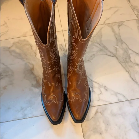 Ganni Mid Shaft Embroidered Westerj Boots (Size 42 EU) - Picture 4 of 9